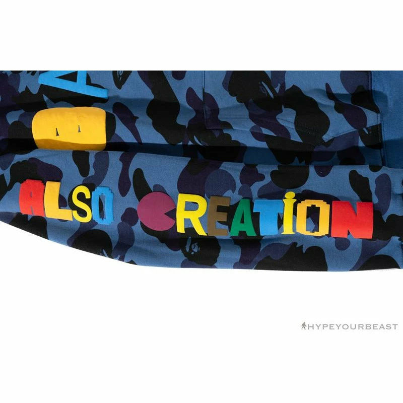 BAPE X Readymade Tiger Head Foam Camouflage Hoodie ‘BLUE’ Clothes