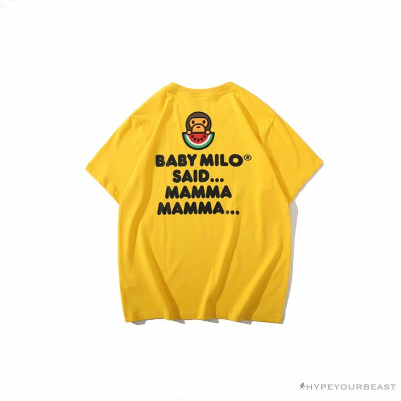 BAPE Baby Milo Watermelon Little Monkey Tee Shirt ‘YELLOW’ Clothes