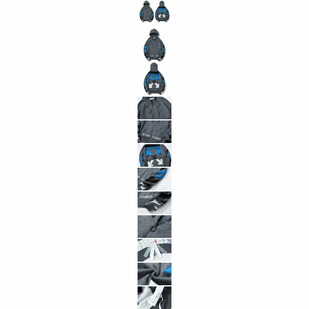 HypeYourBeast Hoodies & Jackets Off White Hoodie Grey Blue