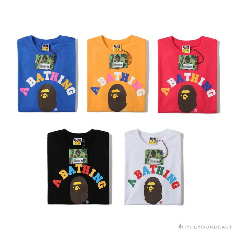 BAPE Little Ape Head Colorful Classic Tee Shirt ‘BLACK’ Clothes