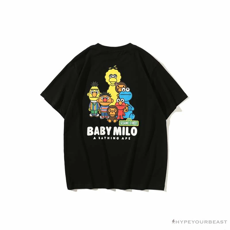 BAPE Baby Milo Sesame Street Plain Tee Shirt ‘BLACK’