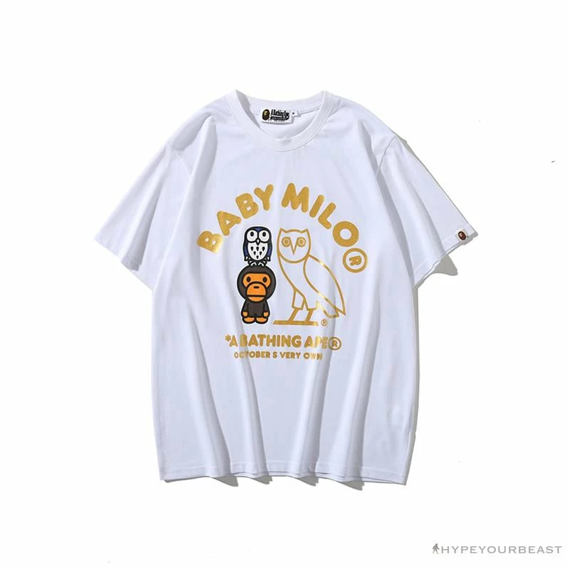 BAPE Baby Milo Owl Bronzing Tee Shirt ‘WHITE’ Clothes