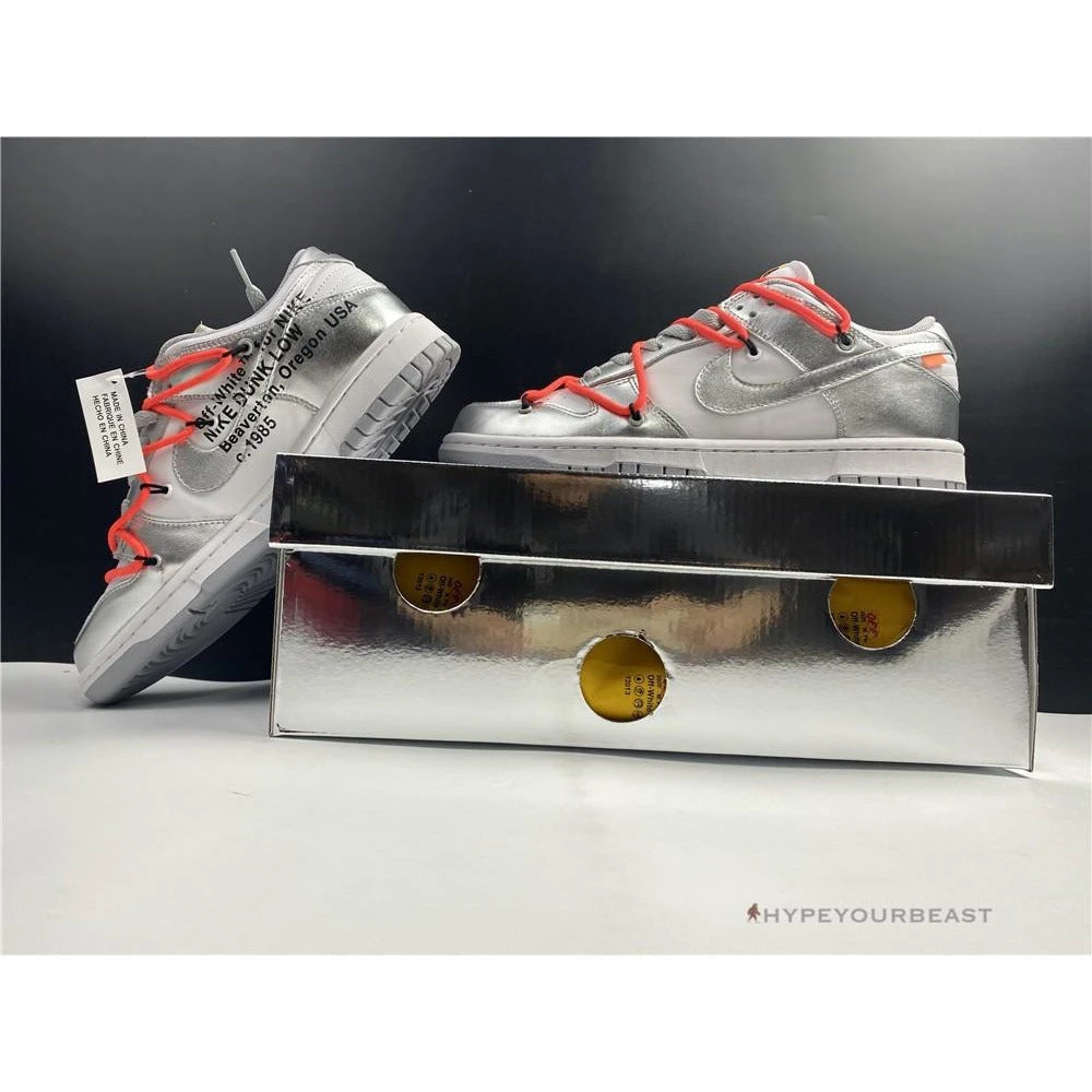 Nike Off-White X Dunk Low ‘Metallic Silver’