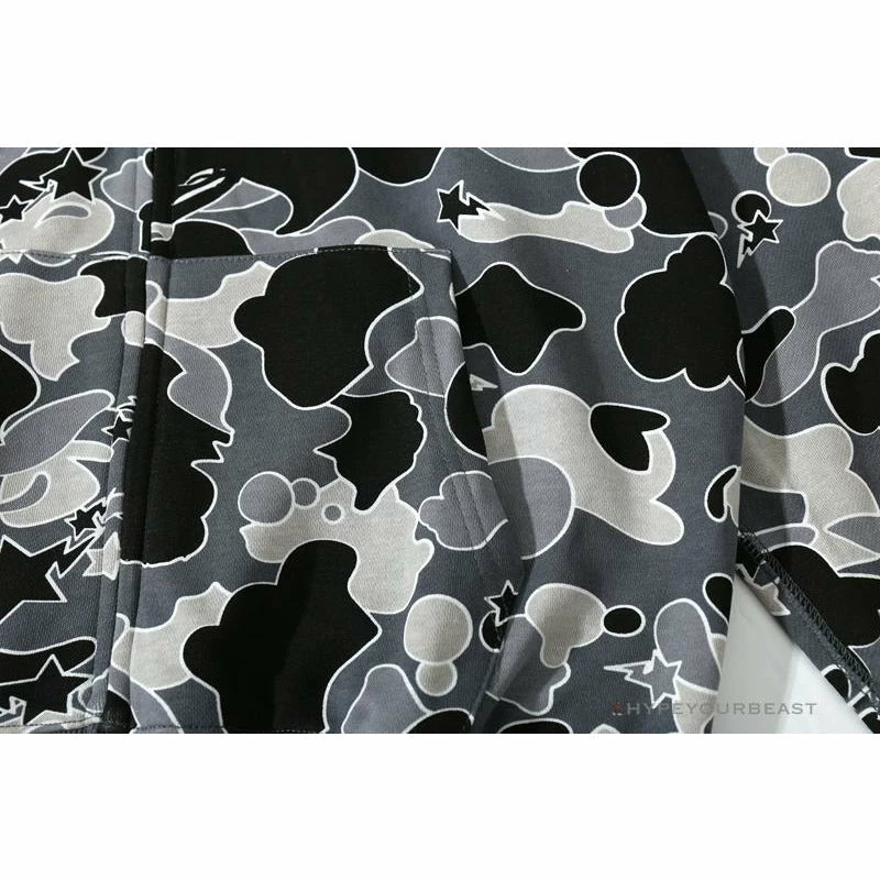 BAPE Shark Head STA Star Camouflage Hoodie ‘BLACK’