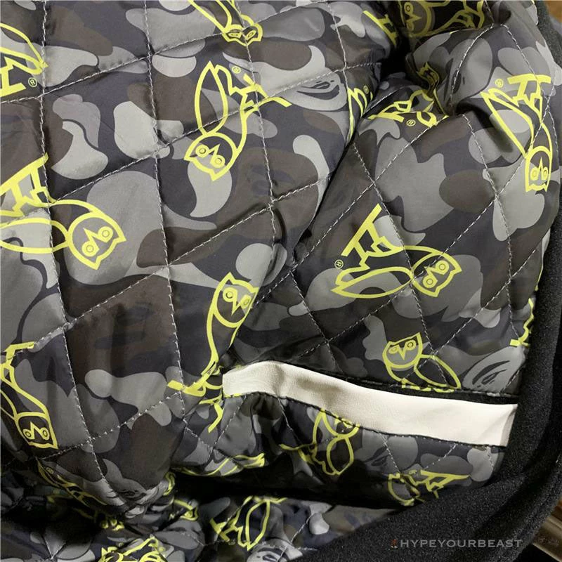 BAPE OVO Patchwork Baseball Owl Jacket Clothes
