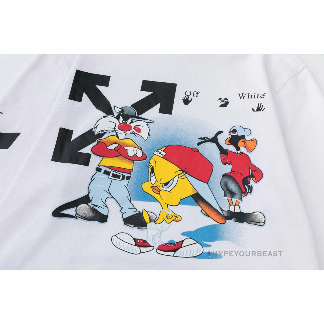 HypeYourBeast Off White Hoodie Looney – White