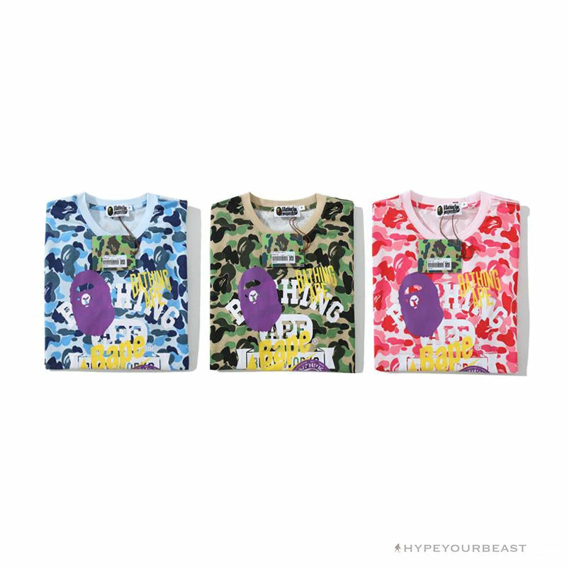 BAPE Ape Head Star Camouflage Shading Tee Shirt ‘GREEN’