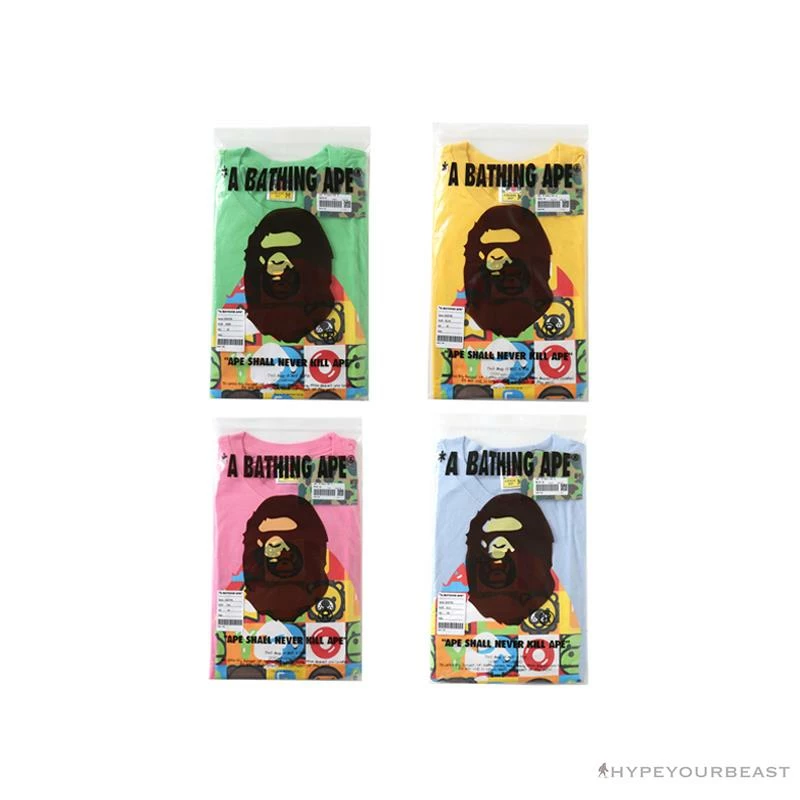 BAPE Baby Milo Color Square Ape Head Tee Shirt ‘BLUE’ Clothes