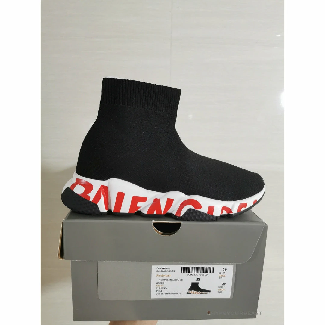HypeYourBeast BCG Sock Sneakers Black White Red Balanciaga Sock Sneakers