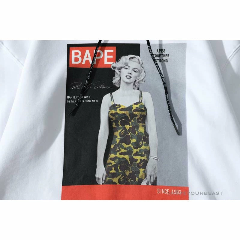 BAPE Marilyn Monroe Camouflage Suspender Hoodie ‘WHITE’