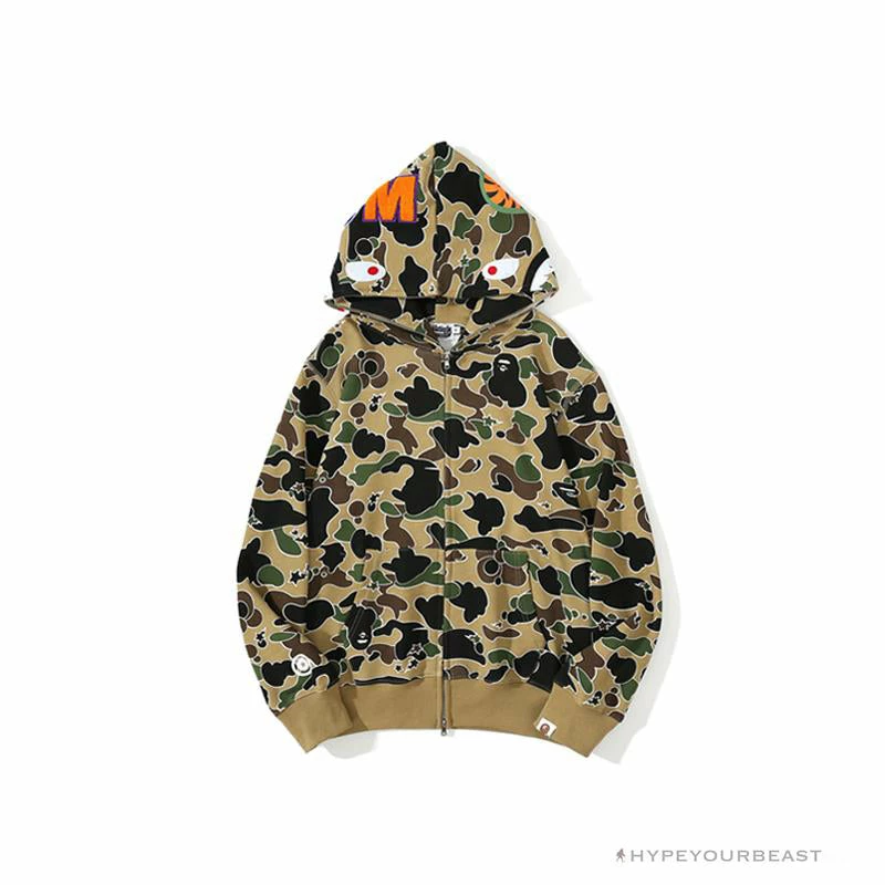 BAPE Shark Head STA Star Camouflage Hoodie ‘YELLOW’ Clothes
