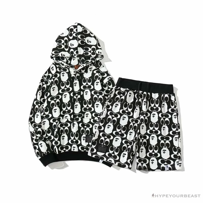 Clothes BAPE X COACH Co-Branded Black-White Hoodie