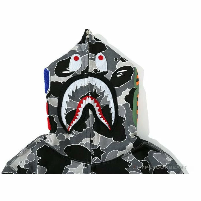 BAPE Shark Head STA Star Camouflage Hoodie ‘BLACK’