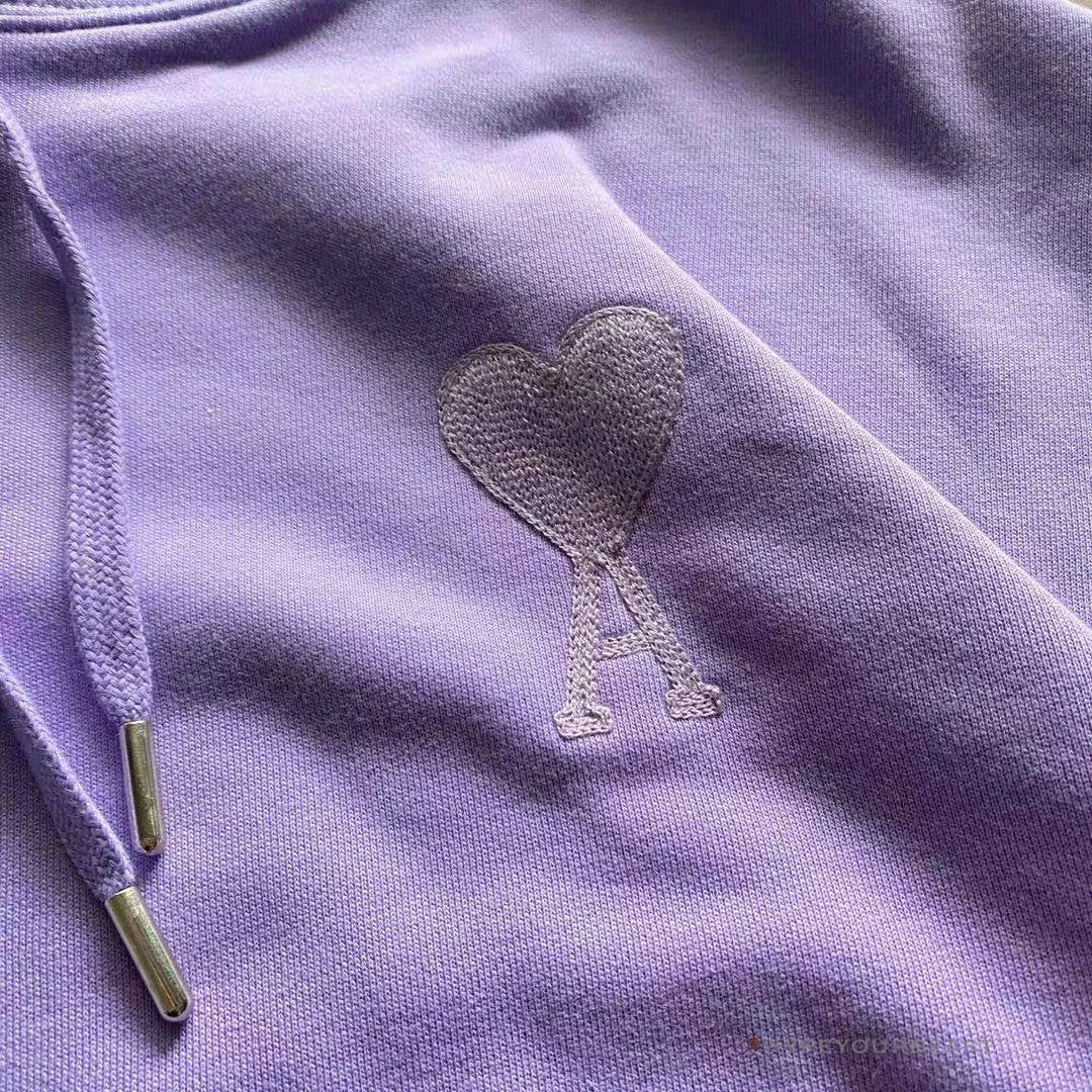 AMI Hoodie Purple Hoodies & Jackets
