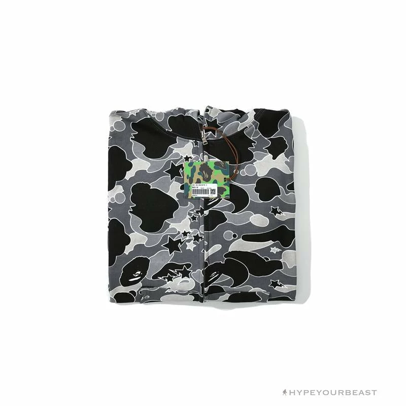 BAPE Shark Head STA Star Camouflage Hoodie ‘BLACK’