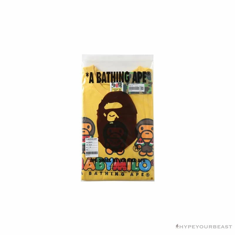 BAPE Baby Milo Watermelon Little Monkey Tee Shirt ‘YELLOW’ Clothes