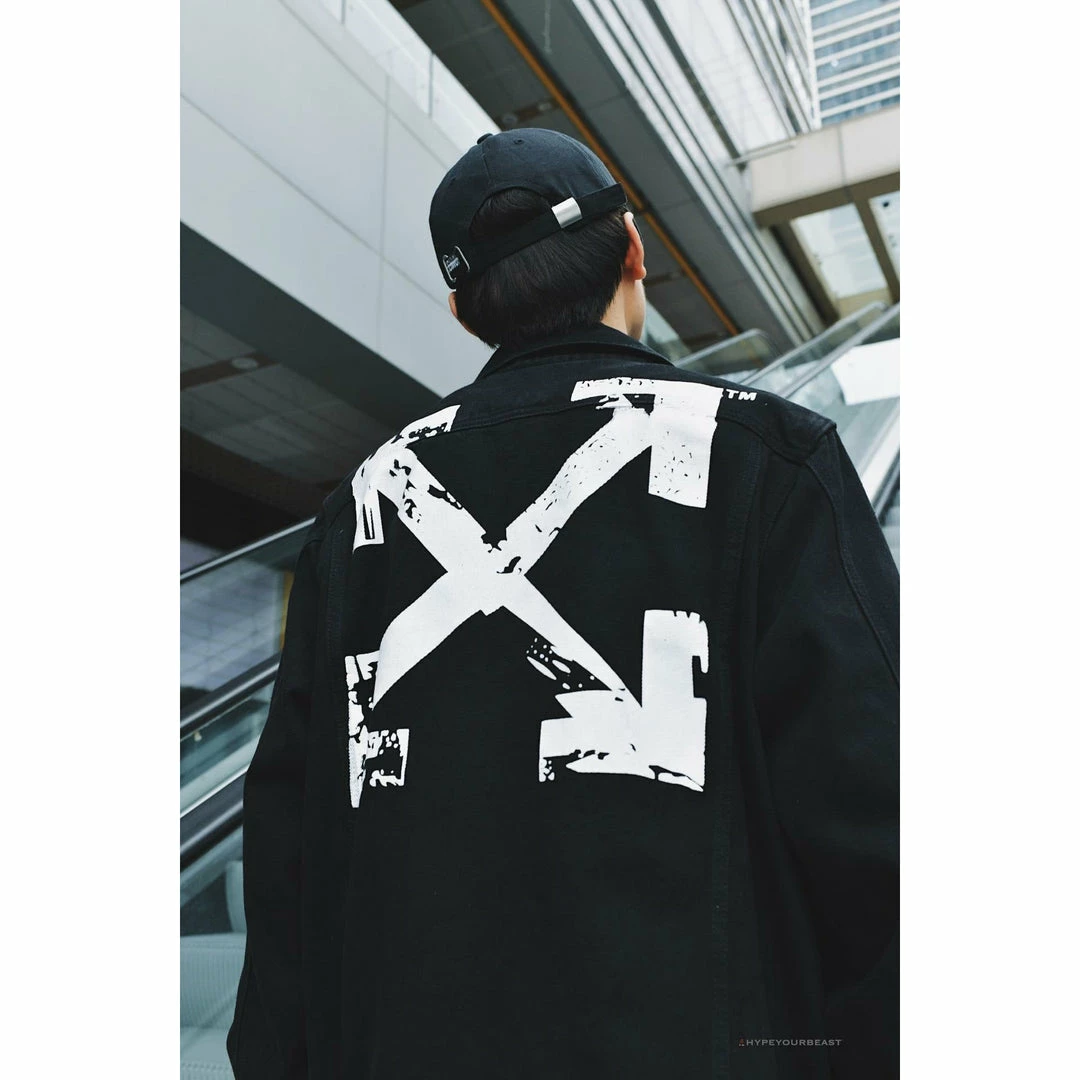 HypeYourBeast Off White Denim Black Jacket – White Hoodies & Jackets