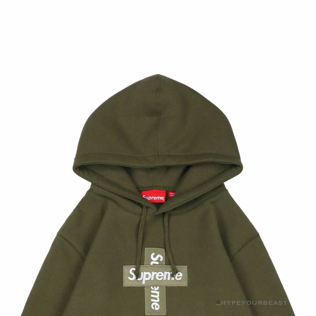hypeyourbeast S*p*e cross box logo hoodie green