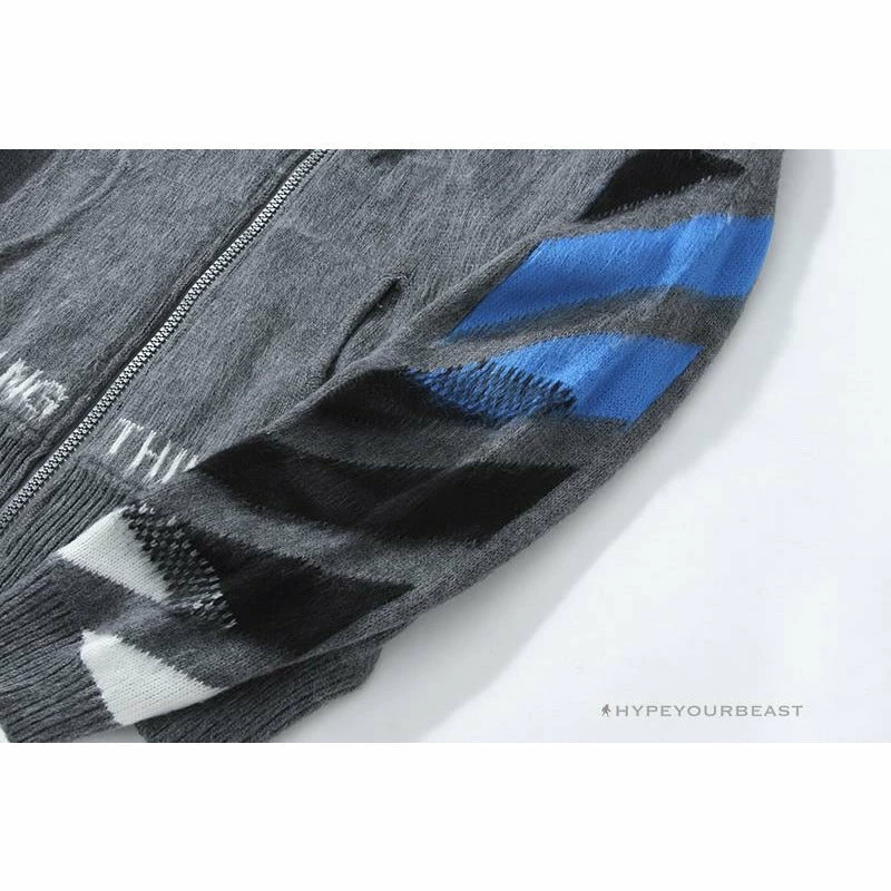HypeYourBeast Hoodies & Jackets Off White Hoodie Grey Blue