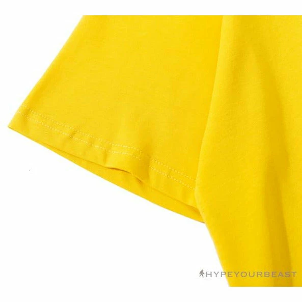 BAPE KIDS Small Net Pocket Ape Man Head Tee Shirt ‘YELLOW’ Clothes