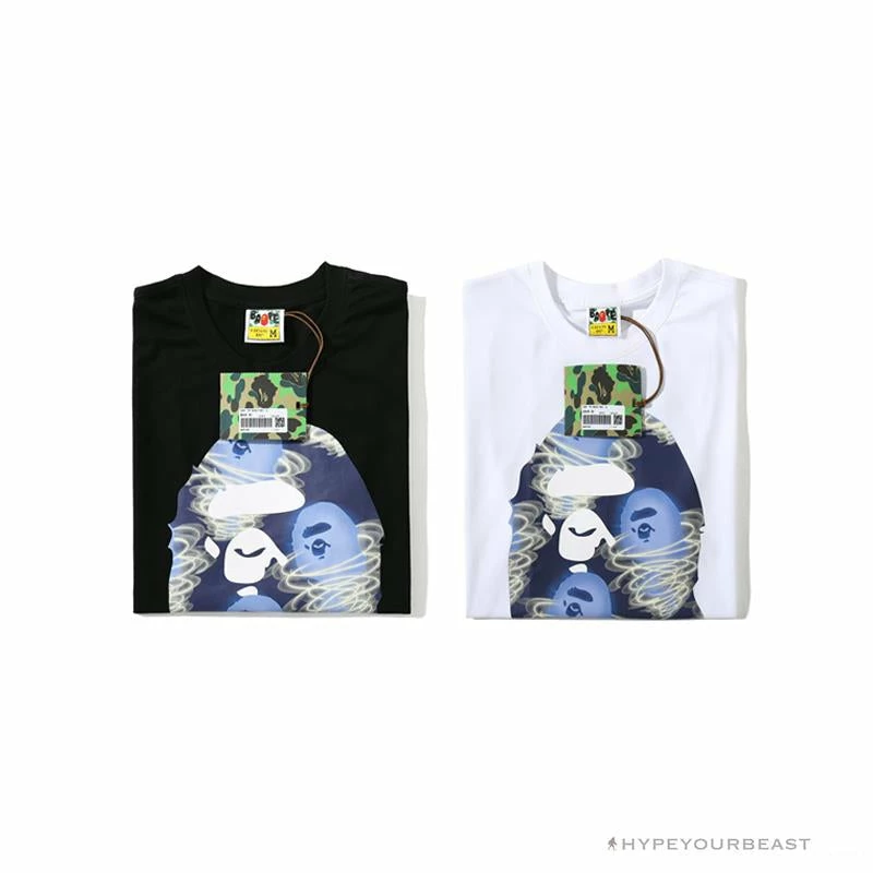 BAPE Blue Ape Head Green Storm Tee Shirt ‘BLACK’ Clothes