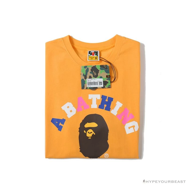 Clothes BAPE Little Ape Head Colorful Classic Tee Shirt ‘YELLOW’