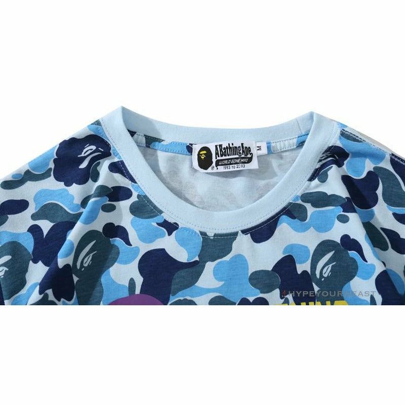 BAPE Ape Head Star Camouflage Shading Tee Shirt ‘BLUE’