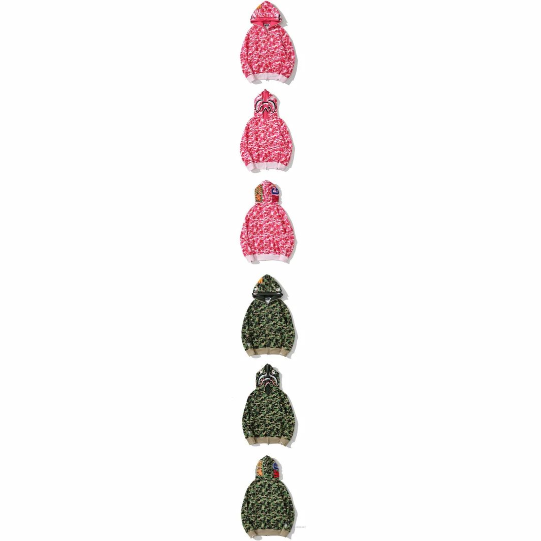 HypeYourBeast Clothes BAPE Camo Hoodie Shark Head PINK
