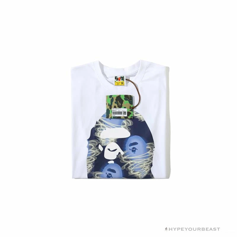 BAPE Blue Ape Head Green Storm Tee Shirt ‘WHITE’ Clothes