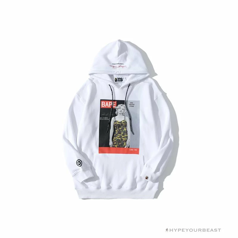 BAPE Marilyn Monroe Camouflage Suspender Hoodie ‘WHITE’
