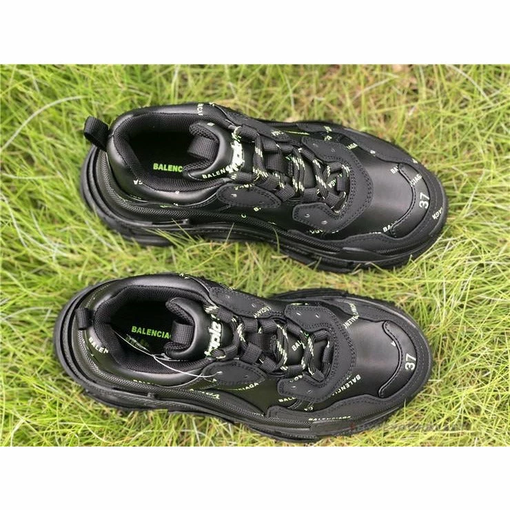 BCG Triple S Allover Logo – Black Fluo Yellow