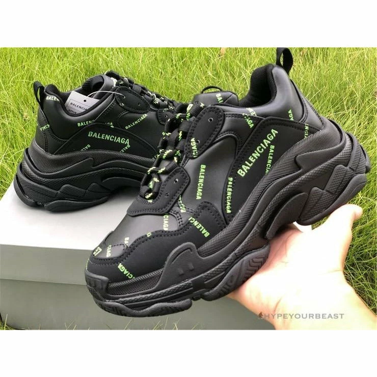 BCG Triple S Allover Logo – Black Fluo Yellow