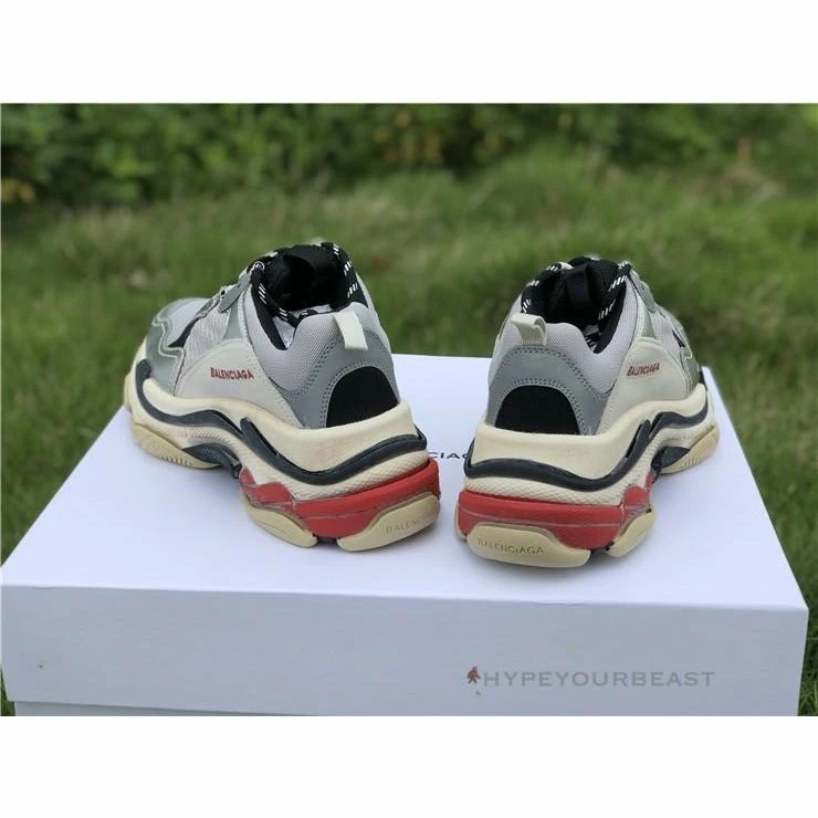 Ba*len*cia*ga bcg triple s sneakers silver grey red
