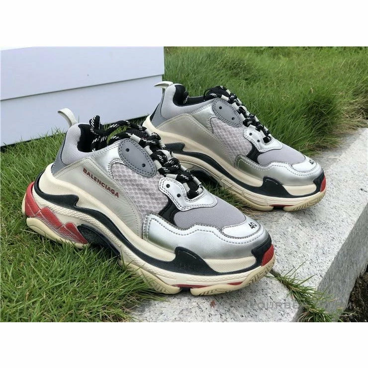Ba*len*cia*ga bcg triple s sneakers silver grey red