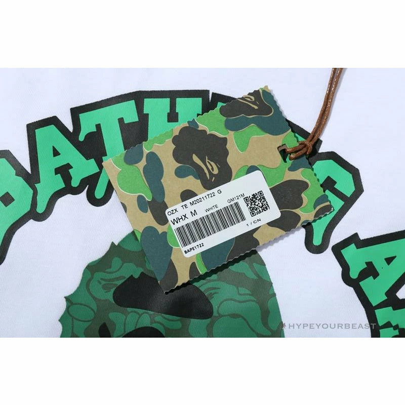BAPE Paint Splash Green Camouflage Tee Shirt ‘WHITE’ Clothes