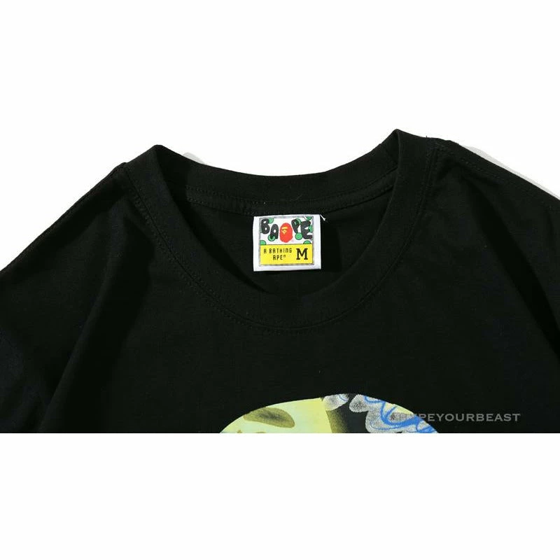 Clothes BAPE Green Ape Head Blue Storm Tee Shirt ‘BLACK’