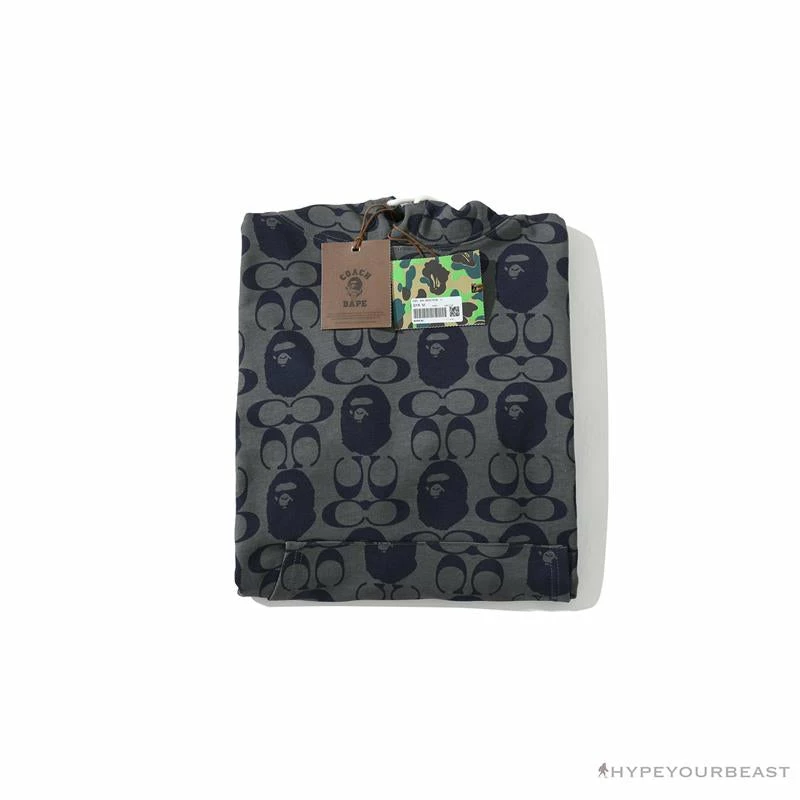BAPE X COACH Co-Branded Dark-Blue Hoodie Clothes