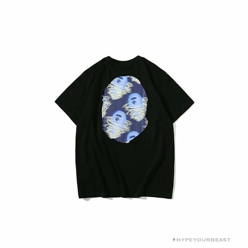BAPE Blue Ape Head Green Storm Tee Shirt ‘BLACK’ Clothes