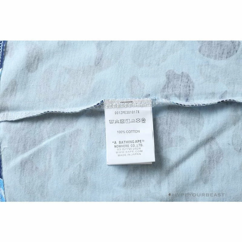 BAPE Ape Head Star Camouflage Shading Tee Shirt ‘BLUE’