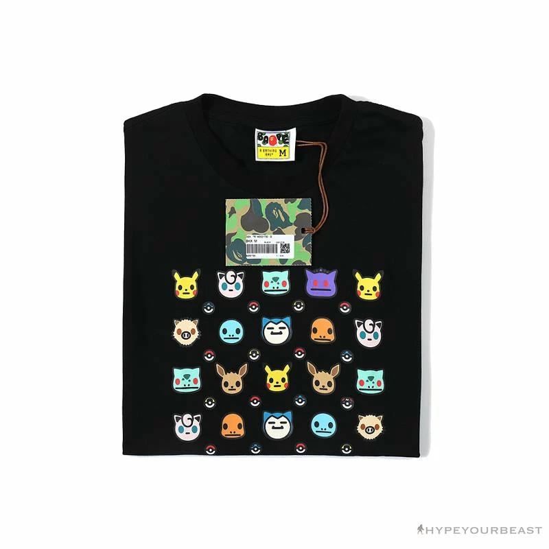 BAPE Baby Milo Pokémon Tee Shirt ‘BLACK’ Clothes