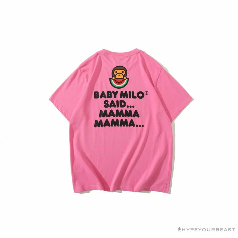 Clothes BAPE Baby Milo Watermelon Little Monkey Tee Shirt ‘PINK’