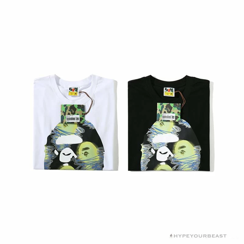BAPE Green Ape Head Blue Storm Tee Shirt ‘WHITE’ Clothes