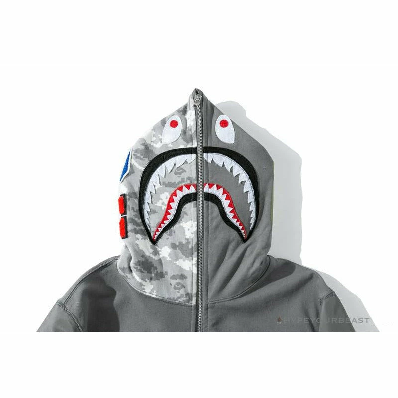BAPE Digital Pixel Camouflage Hoodie ‘GREY’ Clothes