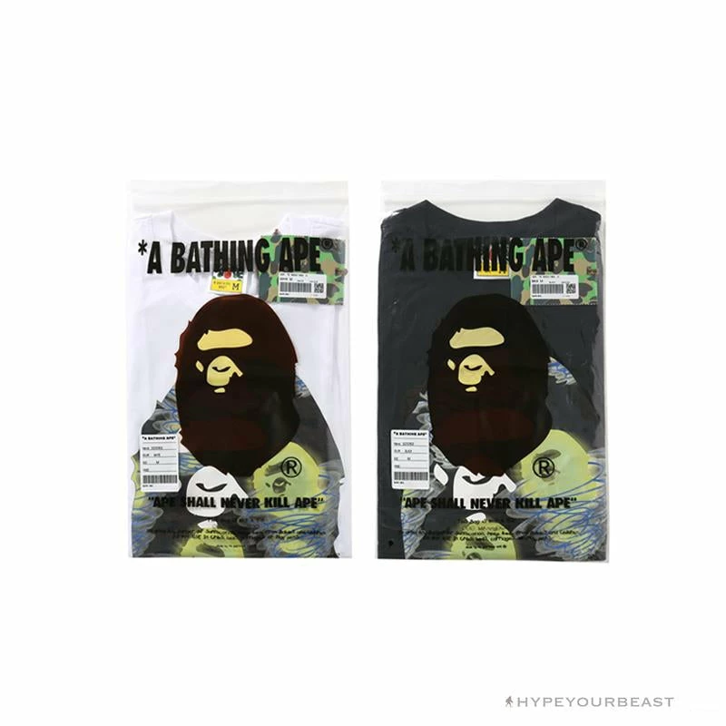 BAPE Green Ape Head Blue Storm Tee Shirt ‘WHITE’ Clothes