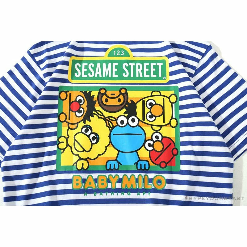 Clothes BAPE Baby Milo Sesame Street Striped Tee Shirt ‘BLUE’