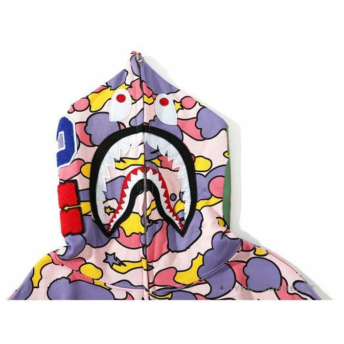 BAPE Shark Head STA Star Camouflage Hoodie ‘PINK’