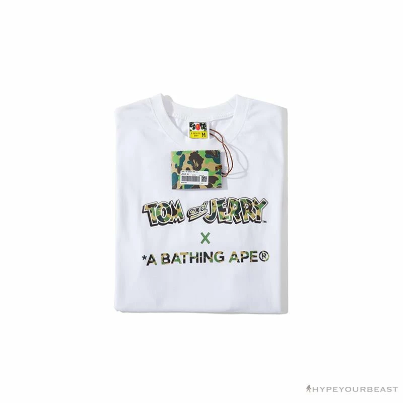 BAPE Little Ape Head Tom And Jerry Chase Tee Shirt ‘WHITE’ Clothes