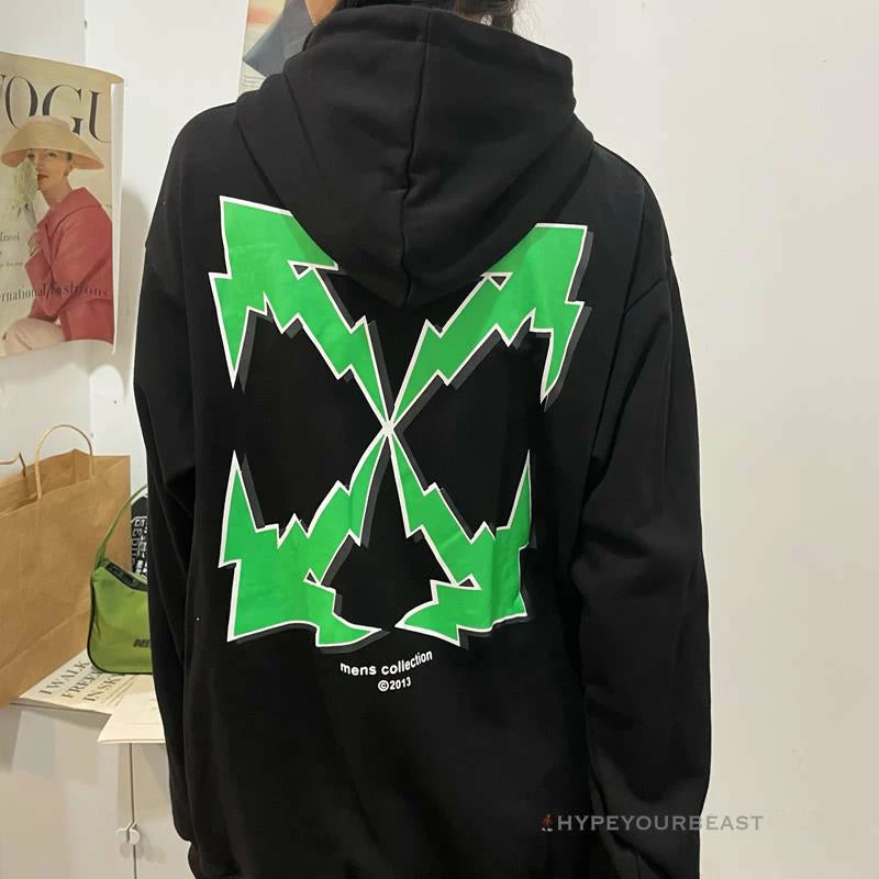 HypeYourBeast Hoodies & Jackets Off-White Green Hoodie – Black
