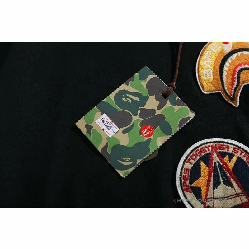 Clothes BAPE Shark Head Crazy Patch Tee Shirt