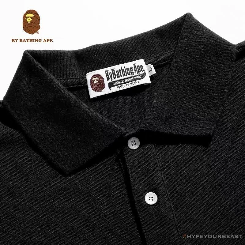 Clothes BAPE Classic Ape Head Print Versatile Polo Shirt ‘BLACK’